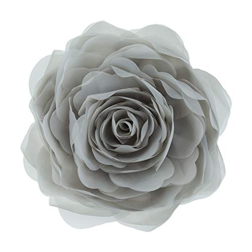 Jwh Handmade Throw Pillow Covers 3D Flower Gray Decorative Accent Pillow Cases Cute Cushion Cover Aesthetic Shams Birthday Gift Farmhouse Chair Floor Sofa Couch Decor Pillowcase 12 Inch Light Gray #TOP5