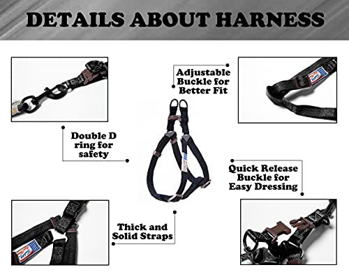 Nuanyang Dog Harness And Leash Set Adjustable Step In Harness Comfortable Padded Handle High Strength Anti-Twist Leash No Choking For Small Medium Large Dogs Walking Harness (S, Black) #TOP4