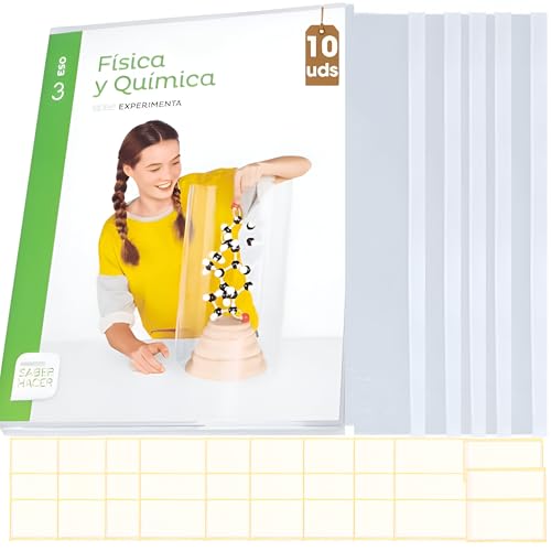 10 Forros de Libros Adhesivos Ajustables 42x30cm - Forros de Libros Escolares con Solapa Ajustable y Autoadhesivos- Cubierta de Libro DIN A4 - Protector de Libros Colegio - Funda Libros Transparente