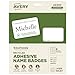 Avery EcoFriendly Name Badge Labels for Laser and Ink Jet Printers, 2.333 x 3.375 Inches, White, Permanent, Pack of 80 (48395)