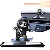 YESCOO Black Skateboard Bear Car Decor Bobblehead Car Dashboard, Car Dashboard Accessories,Funny Cut Gifts for Women Men Boyfriend Girlfriend Car Swinging Ornament - Universal
