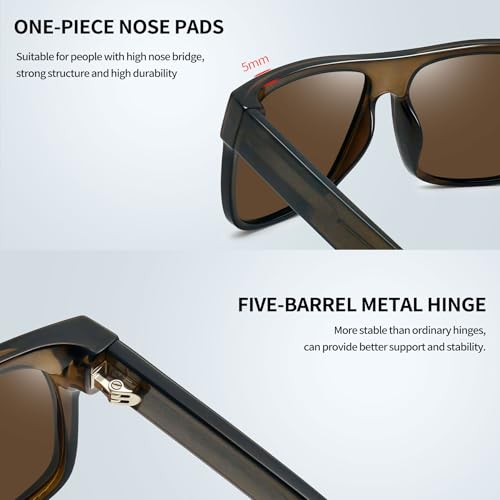 Image of Joopin Polarized Sunglasses Men Women UV400 Protection, Big Chunky Square Sun Glasses, Designer Shades Retro Sunnies Driving
