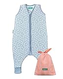 molis&co. Gigoteuse pour bébé avec Pieds. 0.5 TOG. Taille 2 Ans. Idéal pour Les Mois D'ÉTÉ. Blue Garden. 100% Coton
