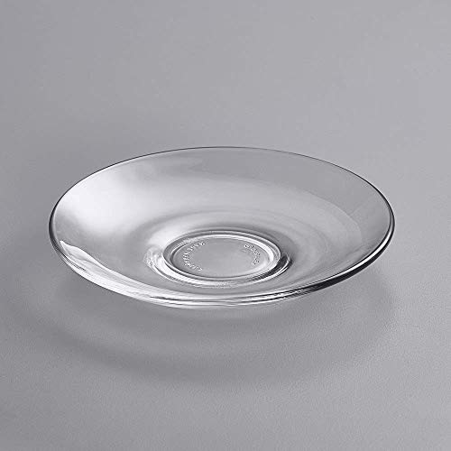 Image of VILON Glass Saucer Set of 6 - 5.5 Inch Round Plates - Elegant Saucers Without Cups - Ideal for Tea, Coffee, Snacks - Heat-Resistant & Dishwasher Safe