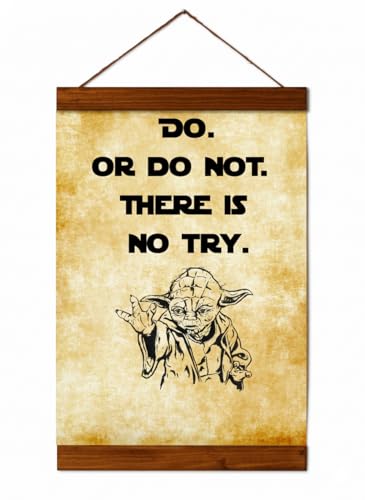 Yoda Do Or Do Not There is no try - Star Wars Quote Jedi Canvas Print - Funny Star Wars Wall Art - 11.8" x 15.7"