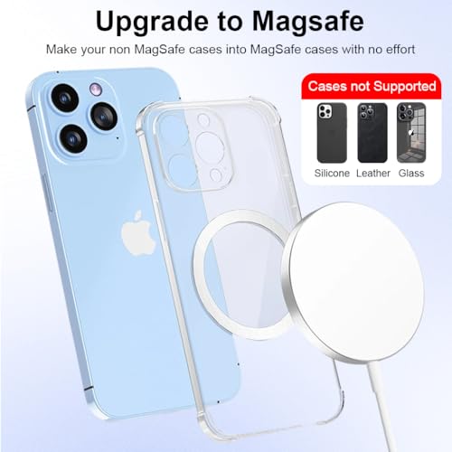 Image of ZORBES 6PCS Universal for MagSafe Ring Adapter for Android, Magnetic Adapter Ring Compatible with MagSafe Accessories & Wireless Chargers, Adhesive Mag-Safe Sticker Magnetic Kit for Android & Apple
