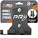 PRx Performance Double Barbell Storage, Wall Mounted Hanging Bar Holder, American Steel, Black Powder Coated, Space Saving Commercial or Home Gym Accessory