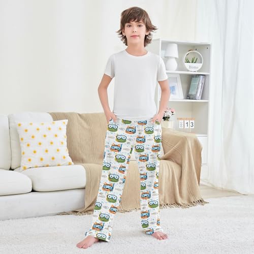 Frog Cat Diving Boys Long Pants Soft Trousers Elastic Waist Kids Lounge Bottoms with Pockets S-XL 5