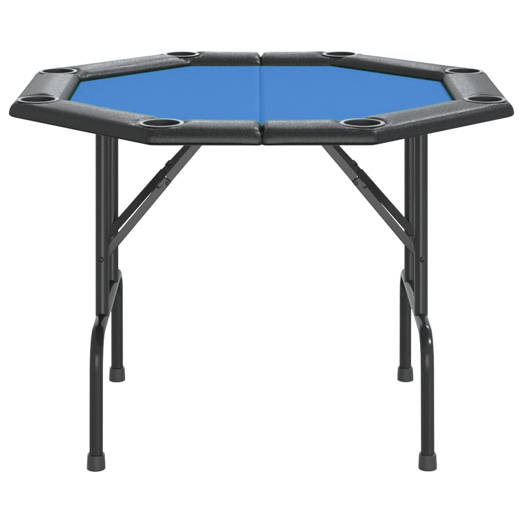 vidaXL Pokertisch, Spieltisch mit Getränkehaltern, Klappbarer Poker Tisch in Casinoqualität, Casino Kartenspiel Tisch für 8 Spieler, Blau