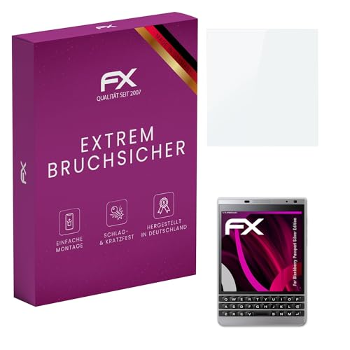 atFoliX Protection Écran Film de verre en plastique compatible avec Blackberry Passport Silver Edition Verre film protecteur, 9H Hybrid-Glass FX Protection Écran en Verre trempé de plastique