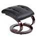 TecTake Sillón De Relax con Puff TV Reclinable con Escabel Polipiel Negro