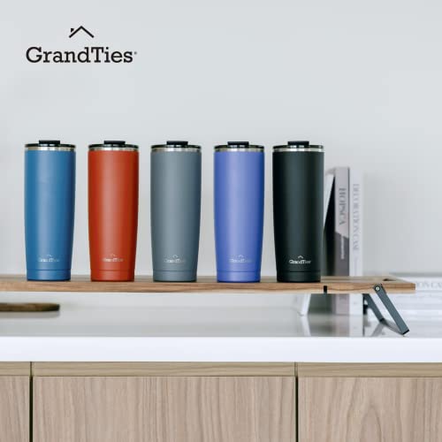 Grandties Insulated Coffee Tumbler Cup W/Tritan Lid | Leak Proof, Reusable, Double Walled Vacuum Stainless Steel Water Bottle Travel Mug | Thermal Cups For Hot And Cold Drinks | 20Oz | Cobalt Blue #TOP6