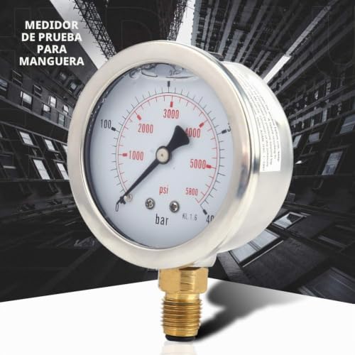 Kit medidor de presión hidráulica BSP 1/4 para diagnóstico de maquinaria industrial y talleres 6