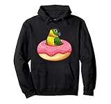 Kawaii Papagei In Einem Donut I Gelb-seitig Grüne Wange Conure Pullover Hoodie
