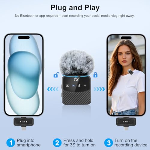 Image of Mini Lavalier Microphone for iPhone /iPad /Android, Plug Play Mini