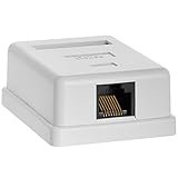 Cmple - 1 Port Cat5e Surface Mount Box, RJ45 Cat5 Single Port Surface Mount Box for Ethernet Cables, Screws and Double-