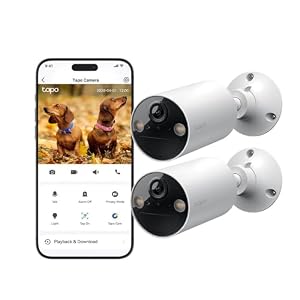 Tapo TP-Link Home Battery-Powered Indoor/Outdoor Security Camera, Wireless, 2K 3MP, IP65, Colour Night Vision, Free Smart AI Person Detection, Notification, microSD Card Slot (Tapo