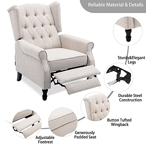 Sillón Recliner Moderno Beige miniatura 5