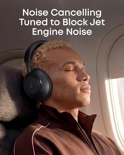 soundcore Space 2 by Anker, Active Noise Cancelling Headphones, Comfortable Fit, 50H Playtime, LDAC Hi-Res Wireless Audio, Dual Connection, Clear Calls, Bluetooth 6.1, Nap Mode, Wearing Detection - 1