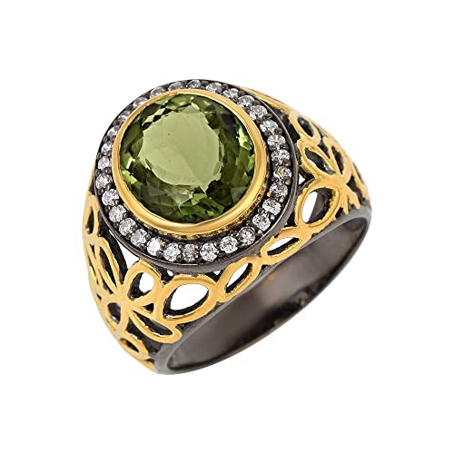 Bague en argent sterling 925 et moldavite, l'éclat vert pour vos soirées et bureaux