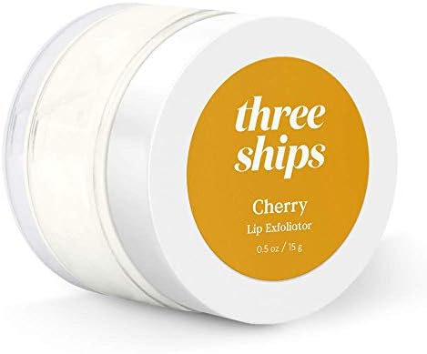 Three Ships Cherry Lip Exfoliator – Vegan Lip Polish & Moisturizer – As Seen on TV – Soothing, Hydrating & Reviving Natural Lip Scrub for Dry, Damaged Lips, 15g
