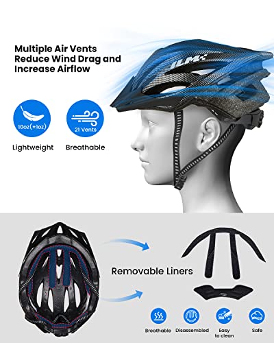 Ilm Adult Men & Women Bike Bicycle Helmet, Lightweight Child Youth Mountain Road Cycling Helmets With Dial Fit Adjustment Model B2-21 (Carbon, L/Xl) #TOP2