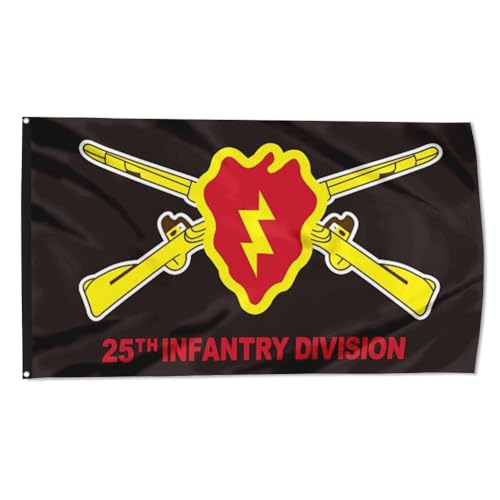 Dutern 25th Infantry Airborne Flag 3x5Feet Outdoor Indoor Decoration Flag 3x5Feet Double Stitched Polyester with Brass Grommets