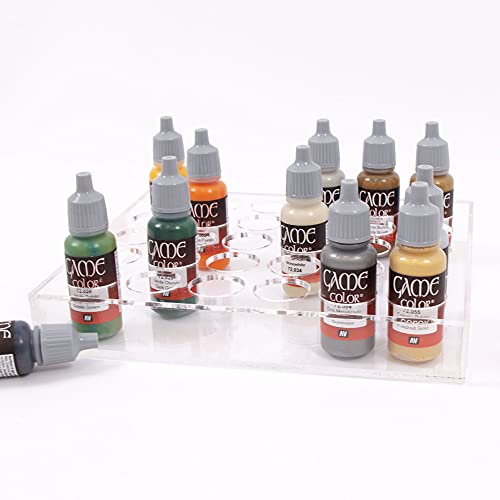 Image of Craftelier - Paint Stand or Organiser Tray for Alcohol-based Inks with 25 Paint Jars O 2.5 cm (8 inch x 7 inch x 1.2 inch) | Transparent Colour - Dimensions Approx. 20.3 x 17.7 x 3.1 cm (8 inch x 7 inch x 1.2 inch)