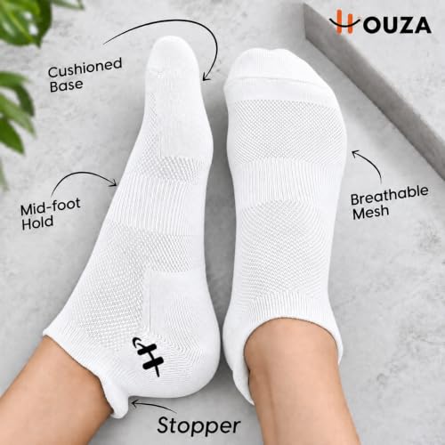 Image of HOUZA Bamboo Ankle Socks For Men | Anti-Bacterial, Breathable & Odour-Free | 3X Softer Than Cotton Socks | Ideal for Sports, Walking, Gym & Daily Wear | Sizes- (UK 7-10)