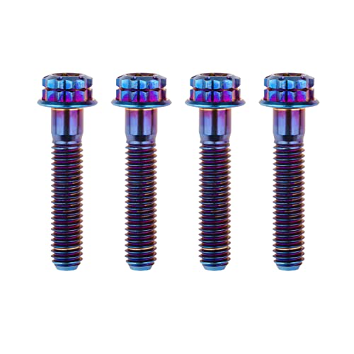 Wanyifa Titanium Flange 12 Point M6 x10 15 20 25 30 35 40 45 50mm Screw Bolt Pack of 4 (M6x30mm...