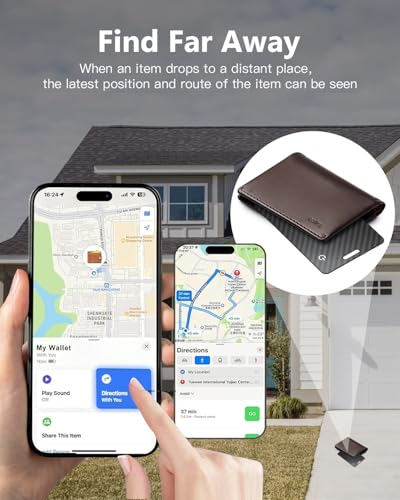 Smart Air Tracker Karte Tag, Wiederaufladbarer Wallet Tracking Card Kompatibel mit Apple Wo ist? APP (nur iOS), Geldbörsen Finder Thin 1.7mm für Reisekoffer/Geldbeutel/Koffer/Taschen