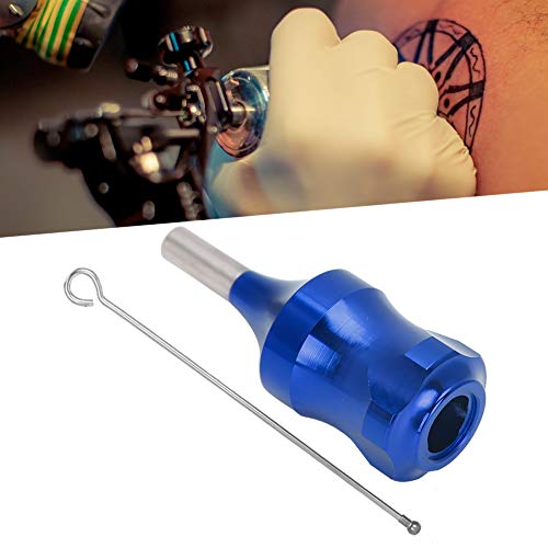 28Mm Tattoo Machine Handle, Professional Aluminium Alloy Light Tattoo Grip, With Non-Slip Design, For Cartridge Pin Tattoo Tips Tattoo Accessories Body Art Tools (Blue) #TOP3