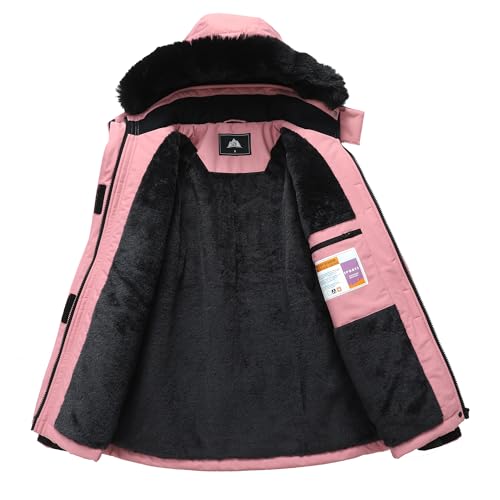 Image of MOERDENG Women's Ski Jacket Waterproof Warm Winter Coat Hooded Snowboarding Jacket Versatile for Hiking & Winter Activities