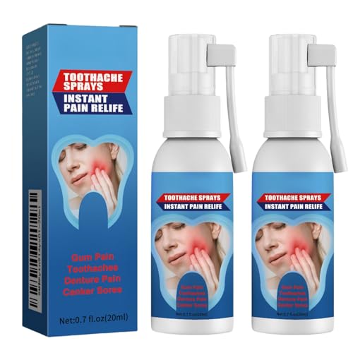2PCS Toothache Pain Relief for Adult Toothache Relieving Spray Oral Care Spray Tooth Pain Relief Extra Strong Natural Dental Pain Relief Pain Relief for Toothache Gum Pain Spray for Teeth Health