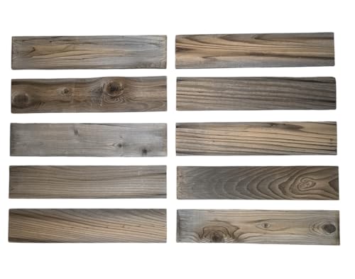 Rustic Reclaimed Wood Planks for Crafts – 10 Pack (5"