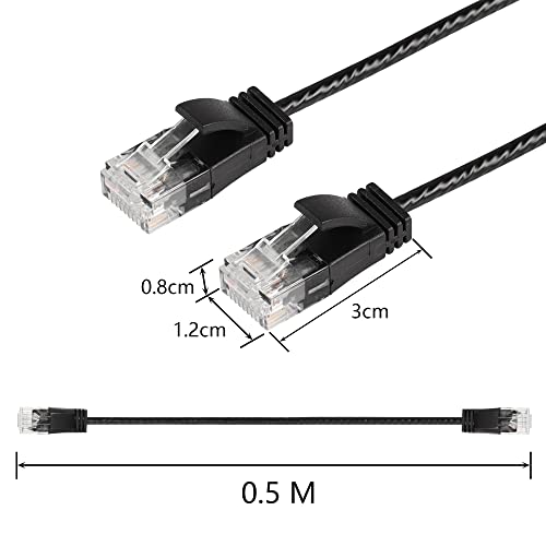 Sinloon Cat6A Ethernet Cable, High Speed 10Gbps 500Mhz Network Cord, Soft Pvc Lan Super Light Network Cord,Utp Twisted Pair For Pc,Router,Modem,Printer,Tv Box,Ps5(0.5M/1.64Ft) #TOP3
