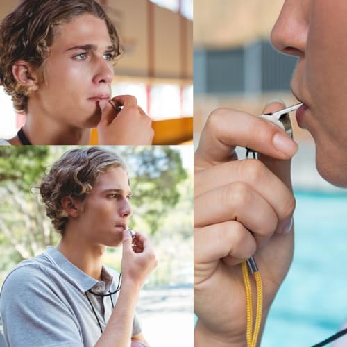 ROYHOO 24PCS Stainless Steel Sports Whistles with Lanyard, Loud Crisp Sound Whistles Bulk Great for Coaches, Referees, and Officials - Thumbnail 5
