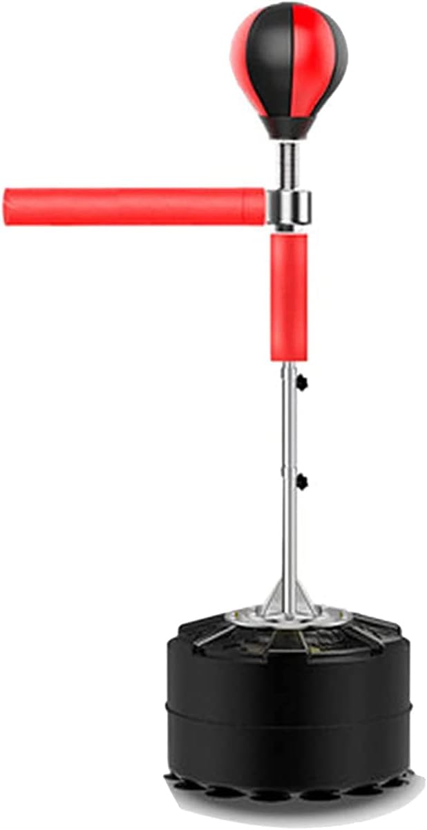 Heavy-Duty Speed Punching Boxing Bags, Boxing Ball Speed Punching Bags, with Reflex Bar, Stand, Height Adjustable & 14 Suction Cups,Red