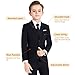 Plavict Boys Suit Black Slim Fit Size 2 Little Boy Formal Suits for Kids Toddler Tuxedo Dresswear Ring Bearer Outfit Wedding Tuxedo Set Children's Dress Clothes 5-Piece trajes para niños