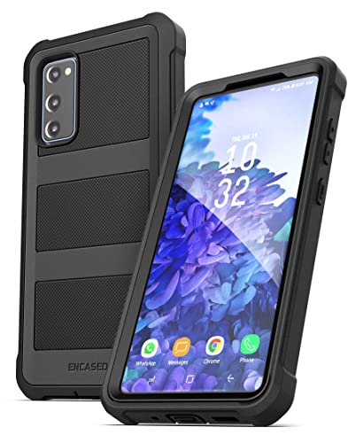 Encased Designed For Samsung Galaxy S20 Fe Belt Clip Case (Falcon) Full Body Protective Phone Case With Holster (Black) #TOP3