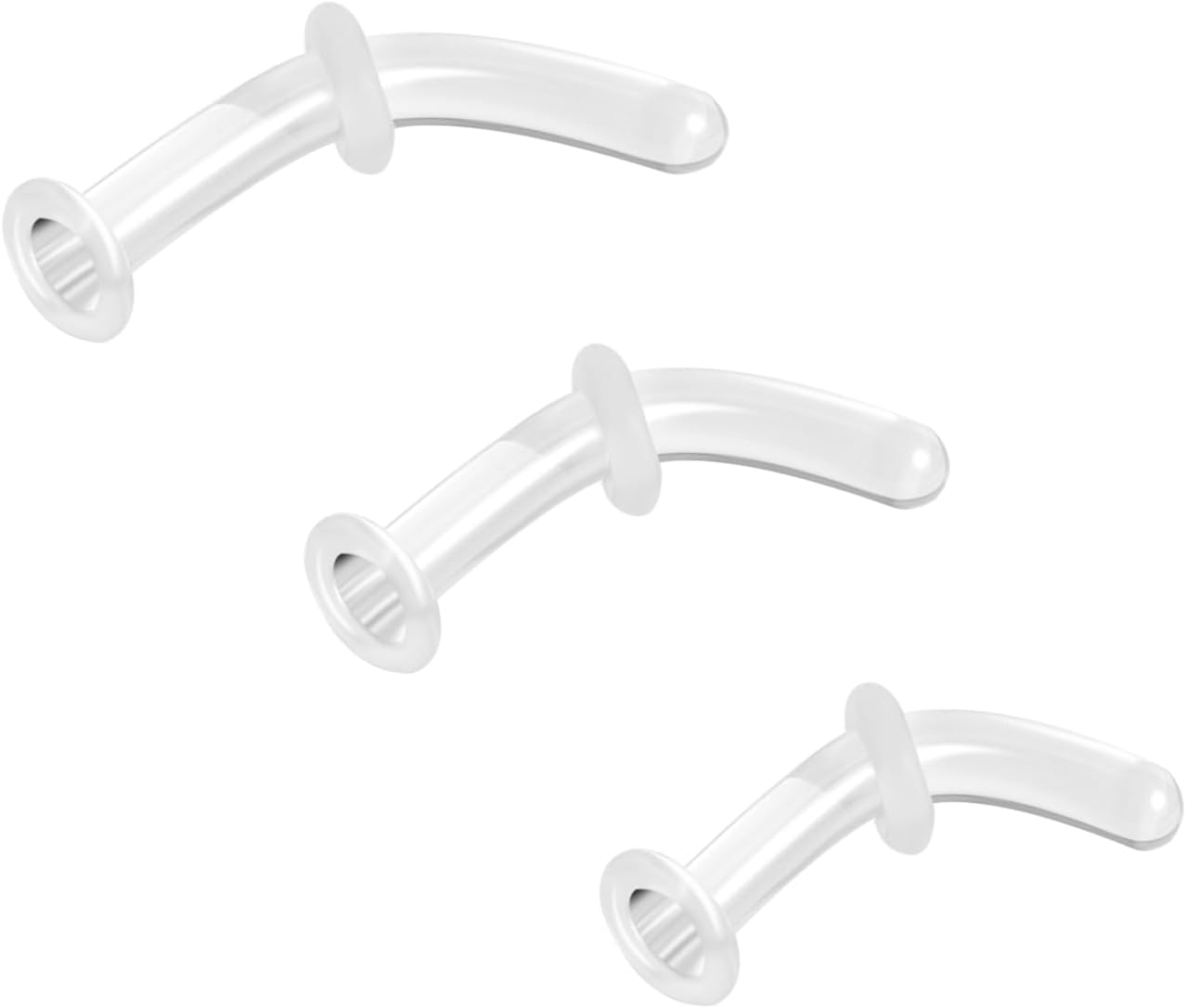 ZS 3Pcs Glass Nose Piercing Retainer Nose Ring Stud, 14G 16G 18G Curved Cartilage Conch Daith Helix Retainer Nose Septum Piercing Jewelry for Men Women