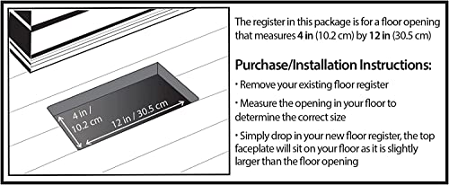 Decor Reiben 4-Zoll von 12 Zoll Kunststoff Boden Register, PL412-TAN