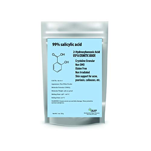 Pure Salicylic Acid Powder DIY Cosmetics Salicylic Acid Mask, Spray, Shampoo, Lotion Talsen Chemicals (1 Ounce / 28 Gram)