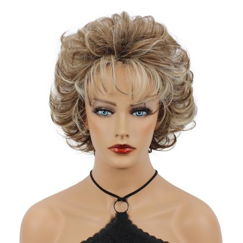 Wiginway Women Short Curly Heat Resistant Synthetic Hair Wigs Big Fashion Wigs 8 Inch