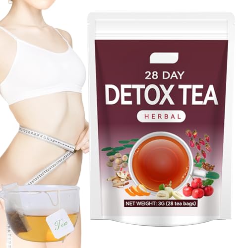 28 Stück Detox Tee Zum Abnehmen, Natürliche Kräutermischung mit, Mit Mandarinenschale, Enthält Mandarinenschale, Süßholz, Wolfsbeere, Weißdorn - Unterstützt die Verdauung, Blähungen