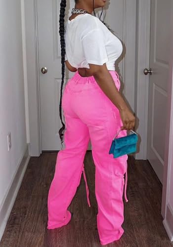 YOOTIKO Womens Baggy Jeans Cargo Pants Y2K High Waisted Distressed Street Denim Wide Leg Trousers with Pockets4