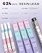 Four Candies 36PCS Aesthetic School Supplies, Mechanical Pencils 0.5mm, 0.7mm, 0.9mm & 2.0mm with 624PCS Lead Refills, Cute Mechanical Pencils for Writing, Drawing & Drafting (Pink)