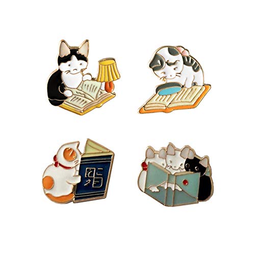 Image of Cartoon Books Enamel Pins Magic Book Badges Animal Brooches Lapel Pin for Backpacks Bag Hat Jacket Learning Graduation Gifts for Teacher Student Readers Book Lovers