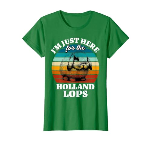 Holland Lop I'm Just Here for Holland Lop Rabbit T-Shirt, Women, Kelly Green, XX-Large