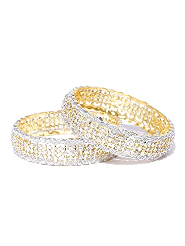 American Diamond Plated Bangles (2.4) Set of 2